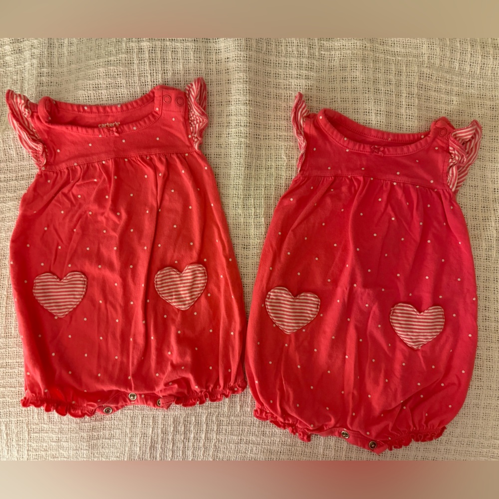 Pink Rompers / size 3-6 months / Twin Bundle